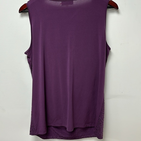Calvin Klein Women's Elegant Sparkly Sequin Mesh Sleeveless Purple, size 0X - Picture 4 of 5